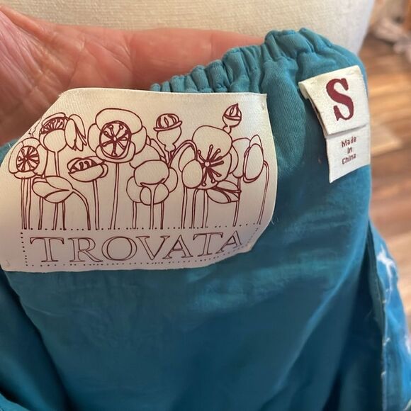 Trovata Blue & White Bird Print Cotton Halter Sundress - Picture 7 of 7